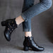 Spring Retro Leather Hollow Women Chunky Boots Feb New 2020 98.60