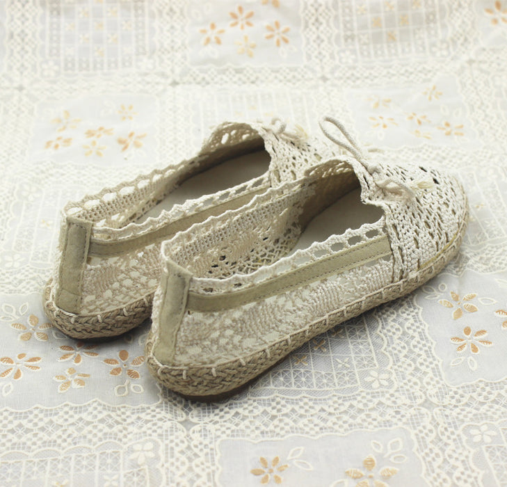 Spring Summer Lace Linen Leisure Women's Casual Shoes
