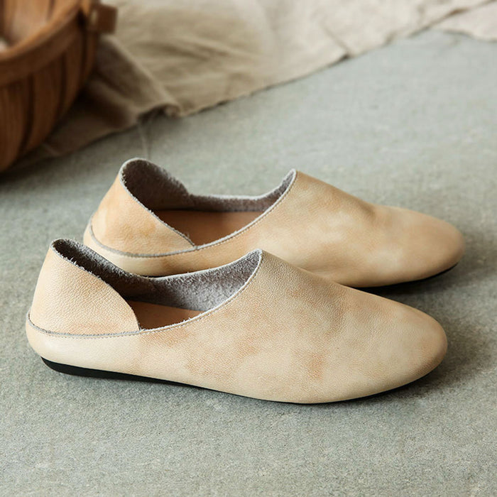 Spring Summer Soft Bottom Leather Flat Women's Shoes | Gift Shoes