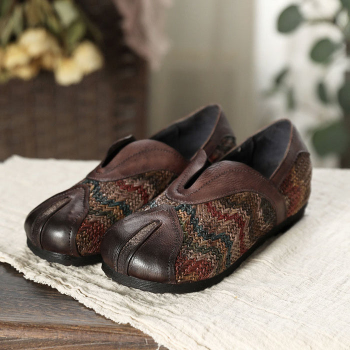 Stitching Woven Ethnic Retro Flat Shoes|Gift Shoes