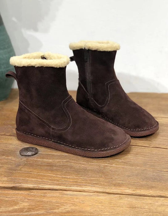 Suede Plush Winter Women's Cotton Boots