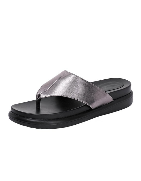 Summer Beach Silver Flip Flop Slippers