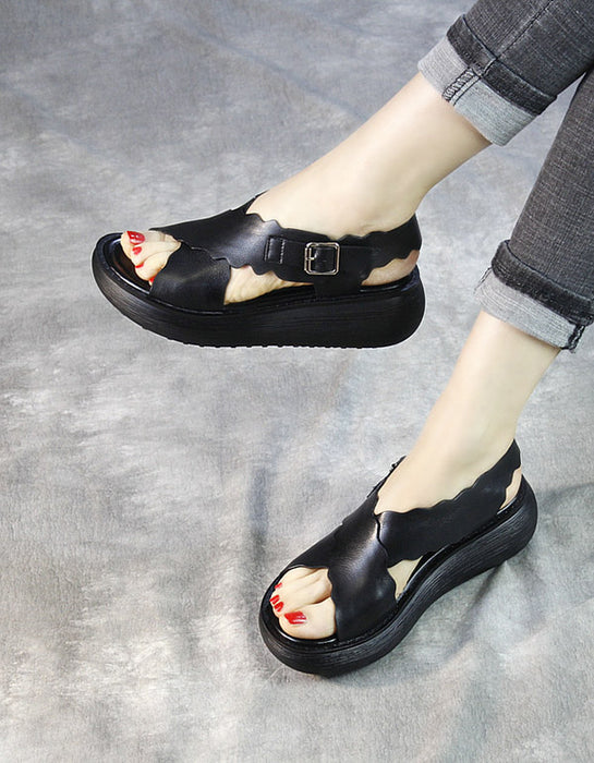 Summer Cross Strap Retro Platform Sandals — Obiono