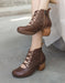 Summer Cut-out Retro Handmade Chunky Heels June Shoes Collection 2021 91.00