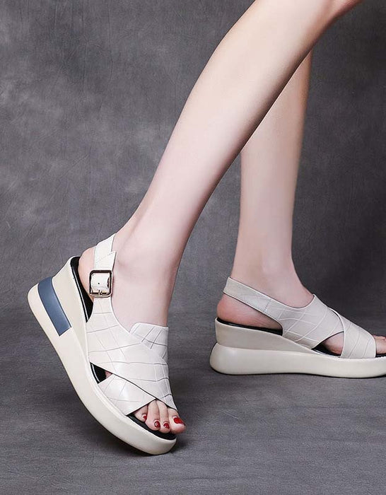 Summer Front Cross Strap Wedge Sandals Slingback April Shoes Collection 2022 75.00