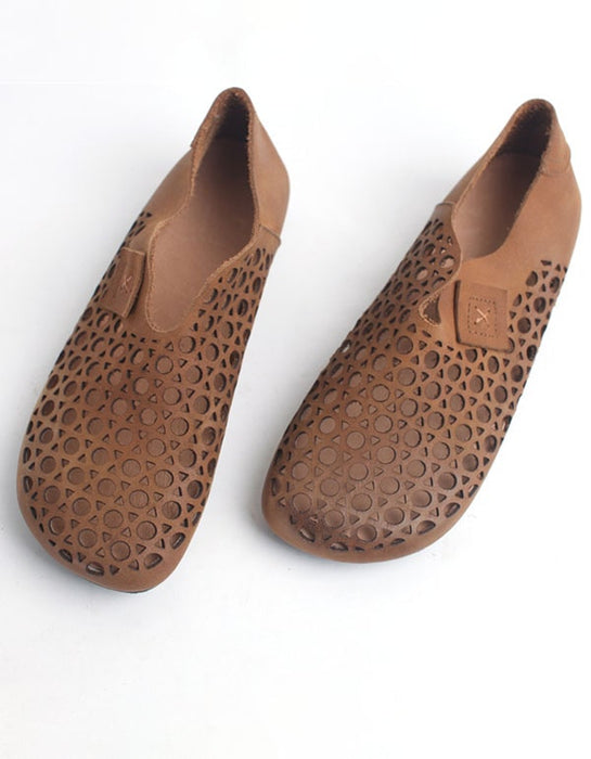 Summer Handmade Retro Leather Flat Shoes