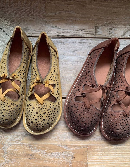 Summer Handmade Womens Retro Flat Shoes