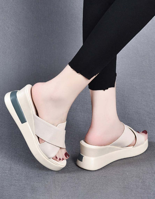 Summer Holiday Retro Wedge Slippers