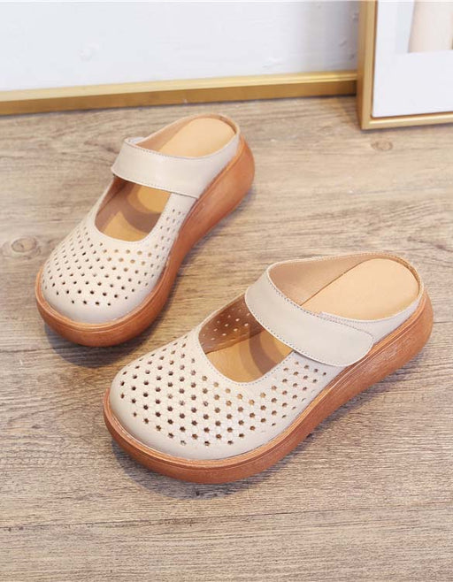 Summer Hollow Velcro Wedge Slipper April Shoes Collection 2022 79.90