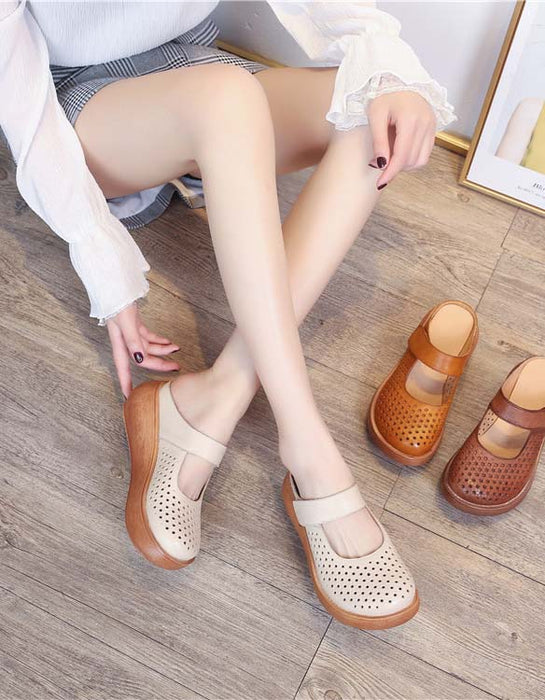 Summer Hollow Velcro Wedge Slipper April Shoes Collection 2022 79.90