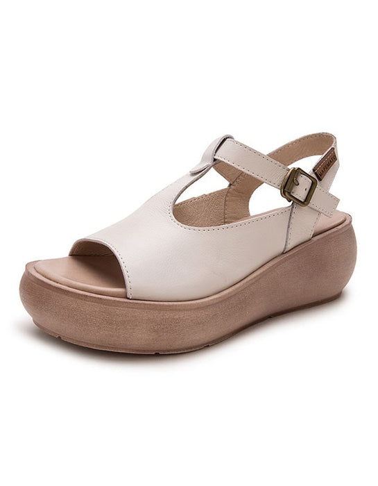 Summer Leather Open Toe Fashion Wedge Sandals