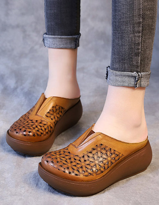 Summer Hollow Comfortable Wedge Slippers March New 2020 85.00
