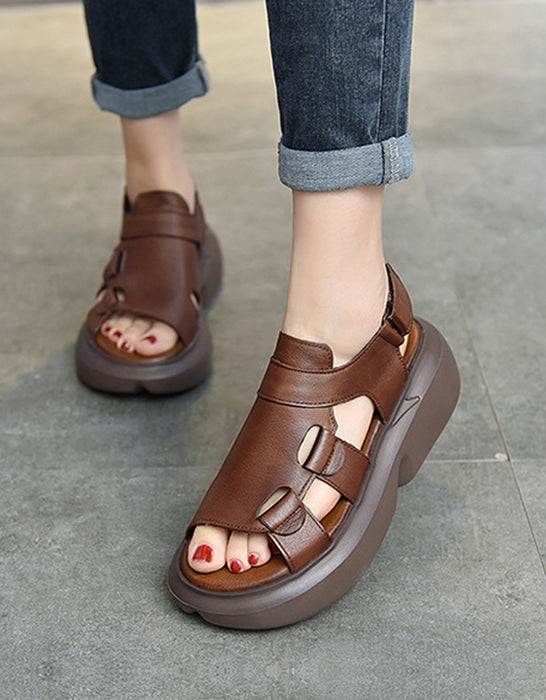 Summer Retro Platform Sandals Slingback — Obiono