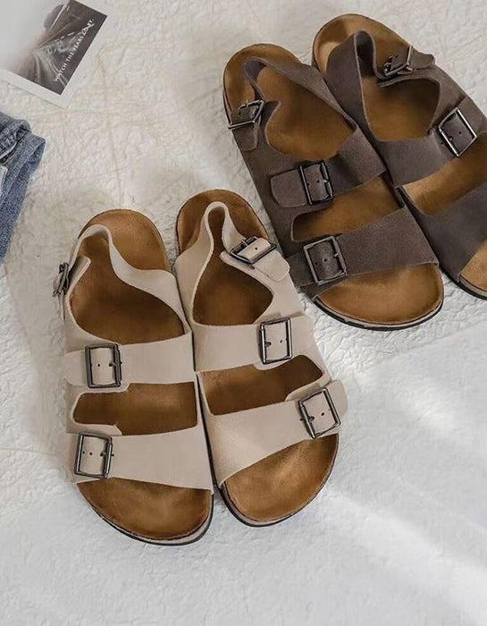 Summer Soft Leather Adjustable Buckle Sandals