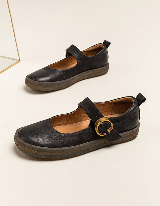 Retro Leather Comfortable Buckle Mary Janes