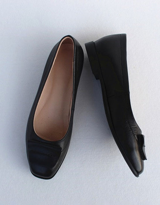 Summer Square Head Comfortable Leather Flats May Shoes Collection 63.30
