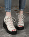Summer Front Lace-up Fish-toe Wedge Sandals Oct Shoes Collection 2022 106.00