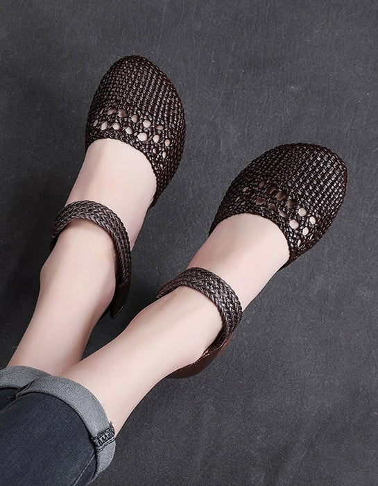 Summer Woven Ankle Strap Retro Chunky Shoes June Shoes Collection 2021 77.00