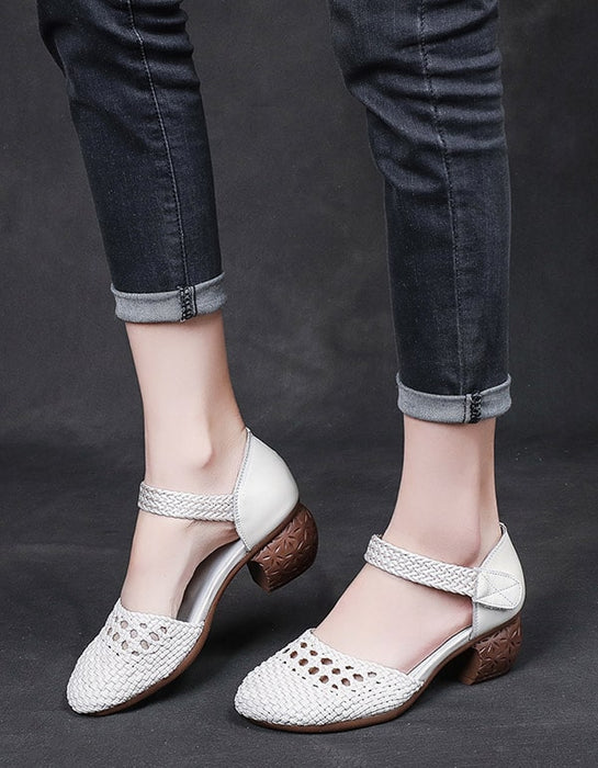 Summer Woven Ankle Strap Retro Chunky Shoes June Shoes Collection 2021 77.00