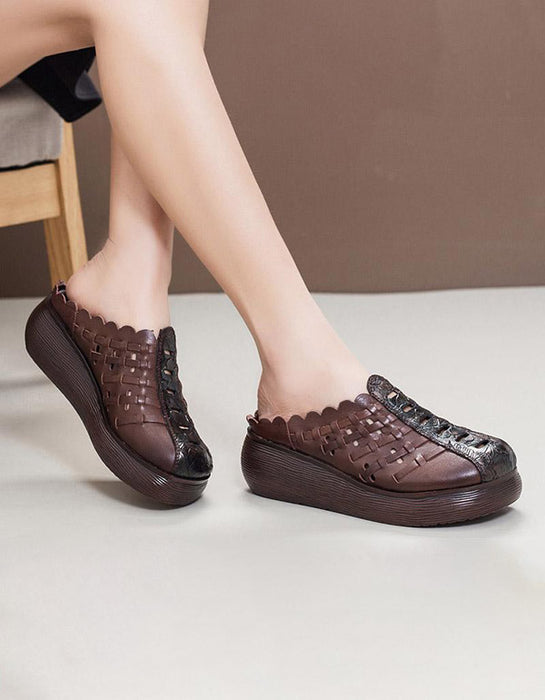 Summer Woven Retro Wedge Women Slippers March New 2020 62.00