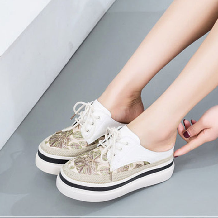 Summer Thick Heel Printed Fashion Casual Shoes