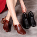 Pointed Toe Retro Leather Chunky Shoes December New 2019 72.00