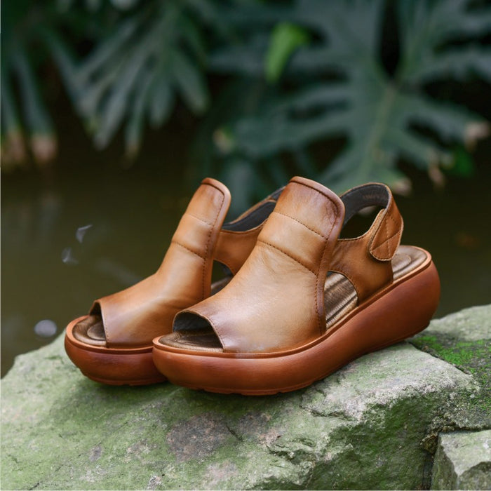 Summer Platform Fish Toe Velcro Sandals