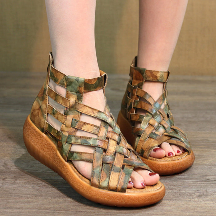 Summer Vintage Wedge Woven Sandals