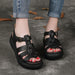 Summer Leather Woven Wedge Sandals Slingback Feb New 2020 88.00
