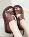 Summer Retro Leather Holiday Wedge Sandals Feb New 2020 79.40