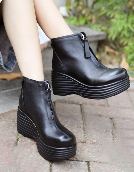 Thick-soled High-heeled Vintage Wedge Boots Dec New Trends 2020 83.00