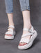 Thick Heel Cut-out Retro White Sandals May Shoes Collection 2022 78.00