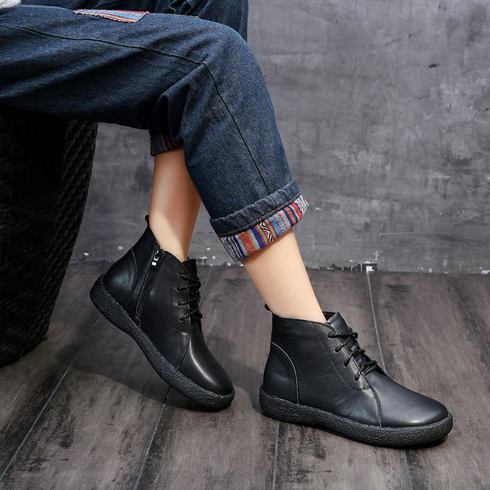 Velvet Non-Slip Leather Casual Women Boots 35-41