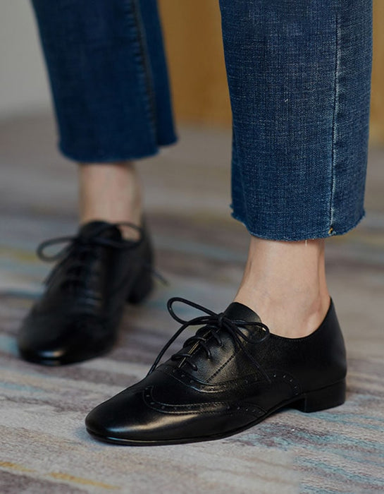 OBIONO Vintage British Style Black Oxford Shoes 39 / Black OBIONO Vintage British Style Black Oxford Shoes 39 / Black
