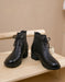 Vintage Chunky Heeled Retro Leather Handmade Women Boots Oct New Trends 2020 80.30