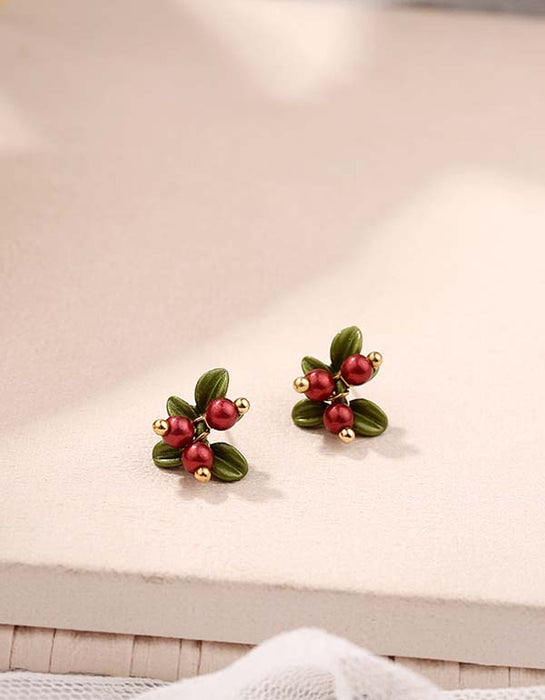 Vintage Cranberry Stud Earrings Accessories 12.90