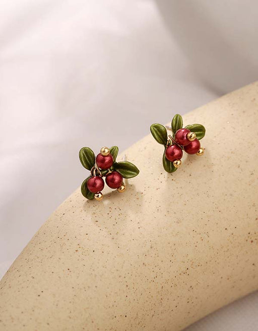 Vintage Cranberry Stud Earrings Accessories 12.90