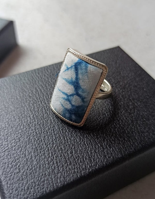 Blue Dyed Vintage Handmade Ring Silver Accessories 19.90