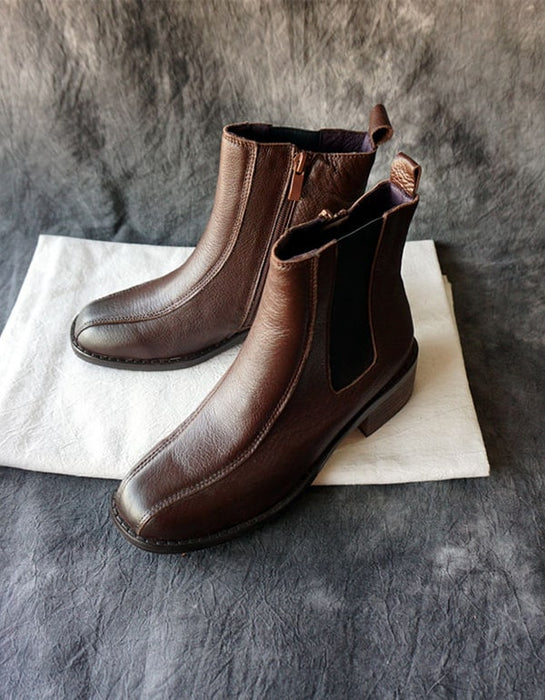 Vintage Leather Chelsea Boots Women