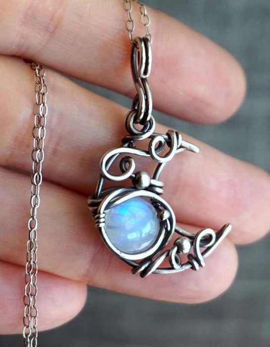 19 Antique Silver Moonstone Fringe Necklace, 20.00ct - Etsy Denmark