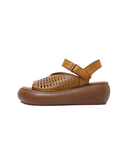 Vintage Wedge  Summer Leather Sandals