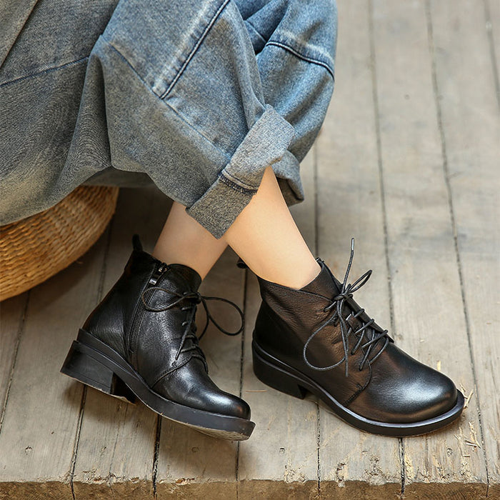 Leather British Comfortable Women Boots| Gift Shoes