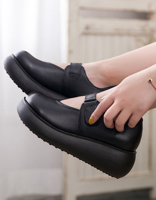Waterproof Spring Retro Leather Shoes 2020