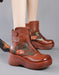 Waterproof Wild Head Retro Leather Platform Boots Sep Shoes Collection 2021 117.00