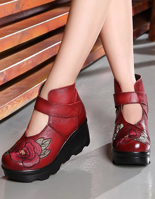 Ethnic style Embroidered Wedge Sandals