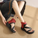 Handmade Color-Matching Wedge Strap Sandals December New 2019 85.00