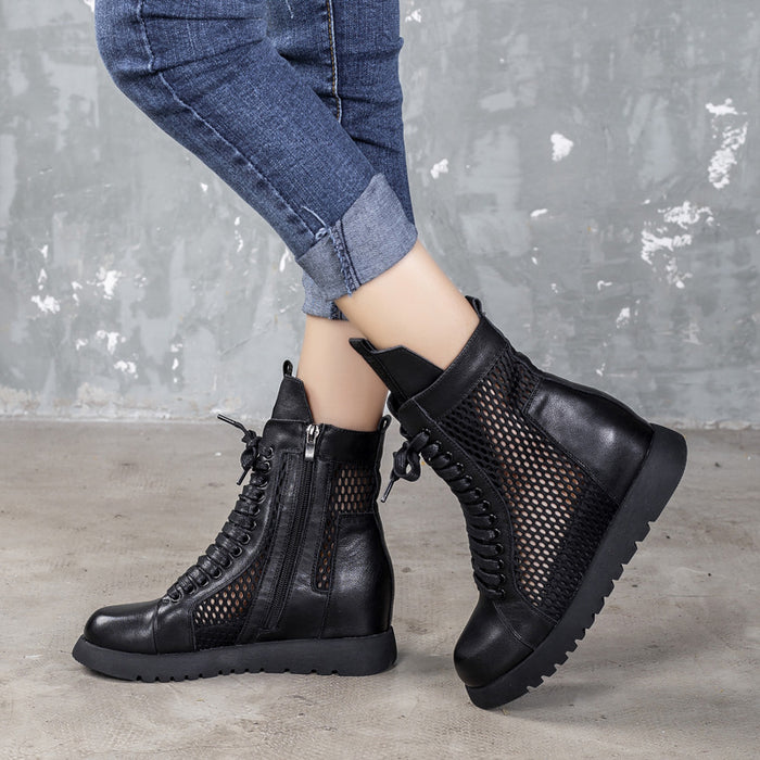 Wedge Hollow Boots Black