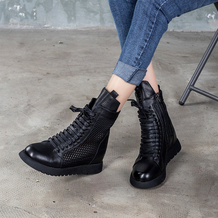 Wedge Hollow Boots Black