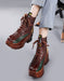 Winter Autumn Color Matching Leather Retro Platform Boots Oct Shoes Collection 2021 84.20