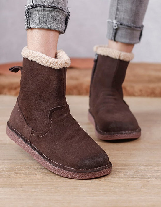 Comfortable Warm Suede Fur Boots for Winter